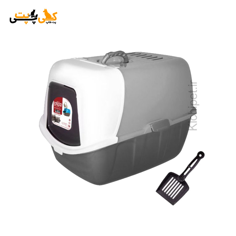 ظرف خاک گربه مسقف جورج به همراه بیلچه