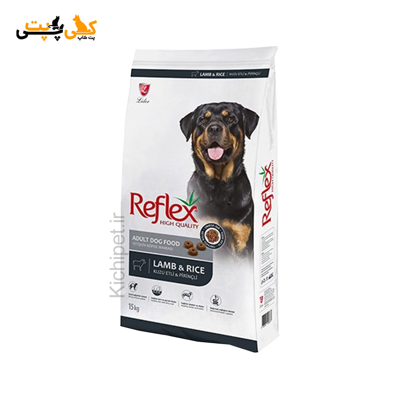 غذای خشک سگ بالغ رفلکس طعم بره و برنج Reflex Adult Dog food Lamb and Rice - وزن 15 کیلوگرم