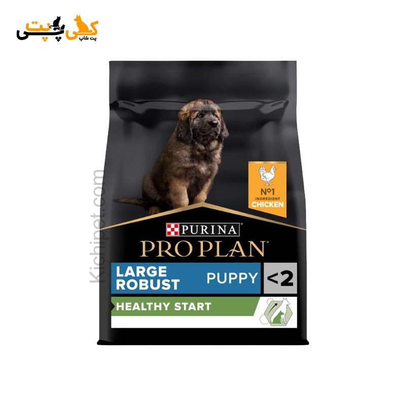 غذای خشک پاپی نژاد بزرگ پروپلن طعم مرغ Pro Plan Large Robust Puppy - وزن 3 کیلوگرم