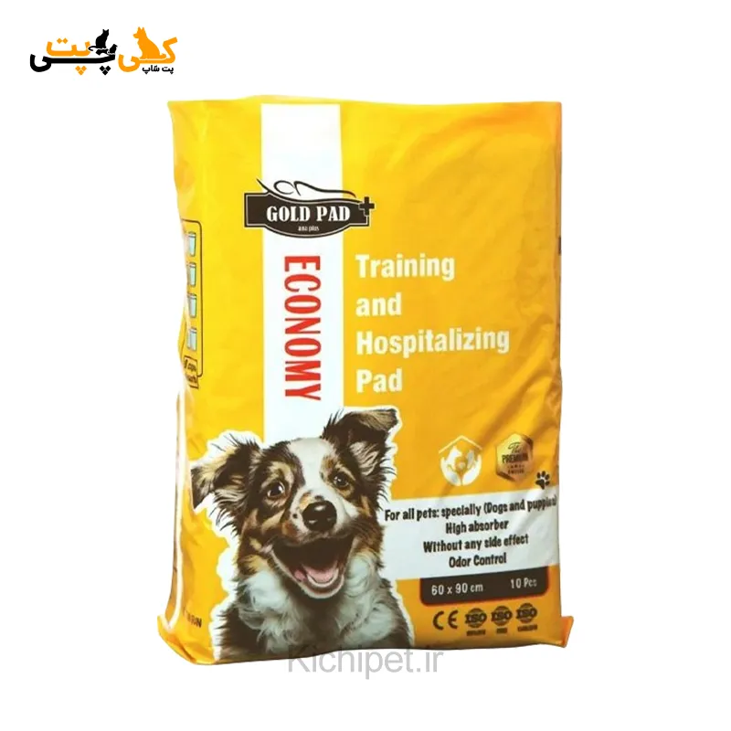 پد بهداشتی گلدپد اکونومی حیوانات - سایز 60 در 90 (بسته 10 عددی)