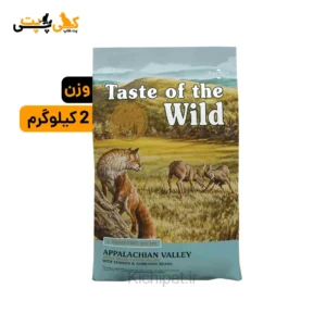غذای خشک سگ تیست آف د وایلد با طعم گوشت گوزن و لوبیا گاربانزو Taste of the wild - وزن 2 کیلوگرم